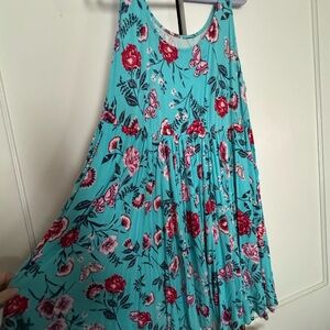 Torrid Super Soft. Floral Dress in Blue and Pink Dress